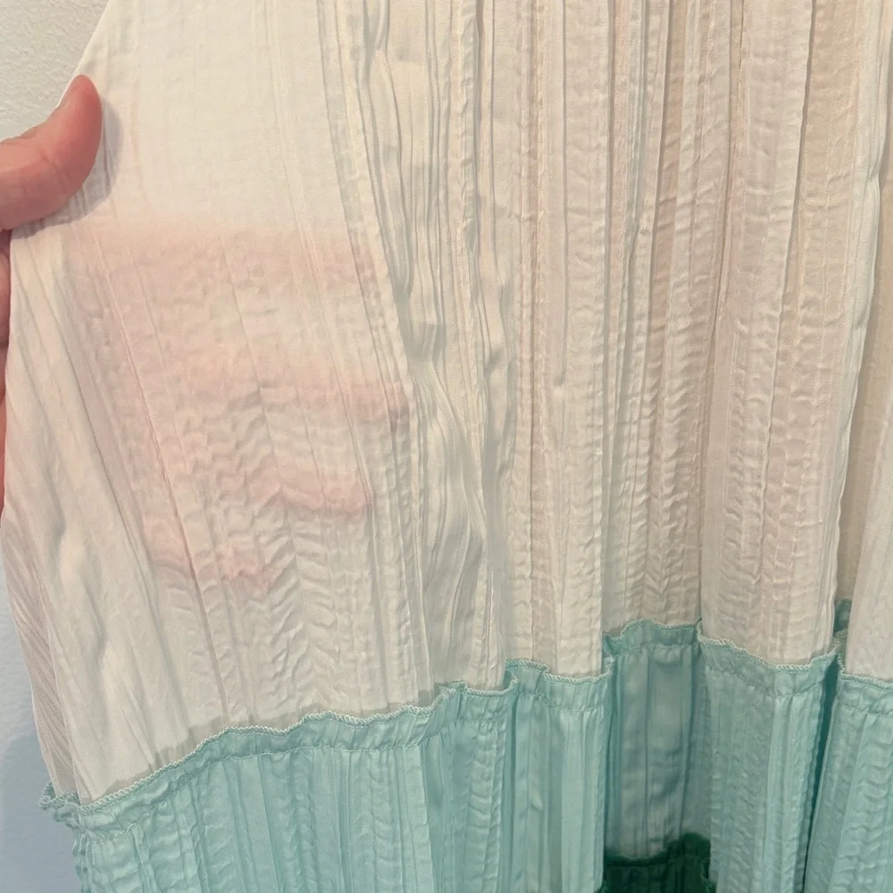 Sleeveless Colorblock Maxi Dress in Cream, Mint, Green & Blue. Size 18/20W - Picture 4 of 10